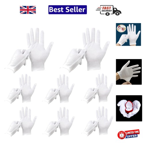 Reusable white cotton - cotton, gloves