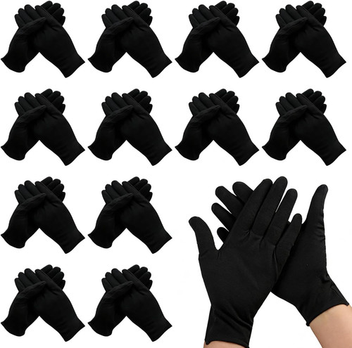 Pairs black cotton - 12, gloves