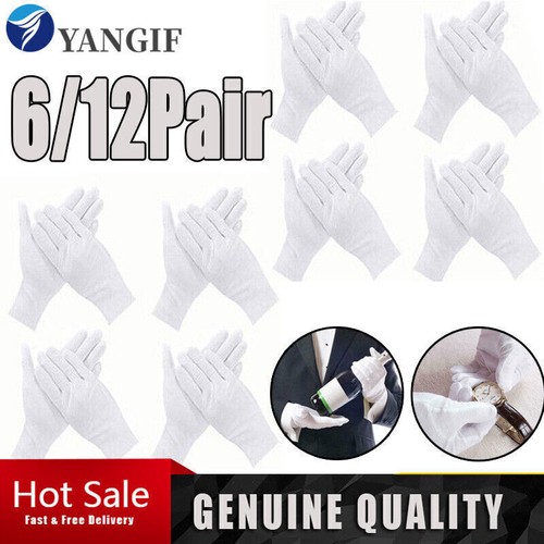 White cotton gloves - white,