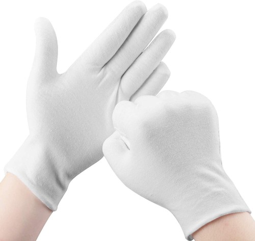 100 cotton white gloves sizes - white,