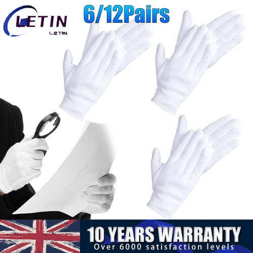 White cotton gloves inspection - cotton,