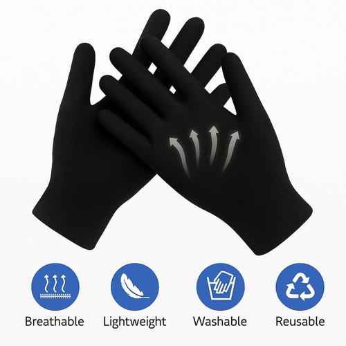 Black cotton gloves - cotton,