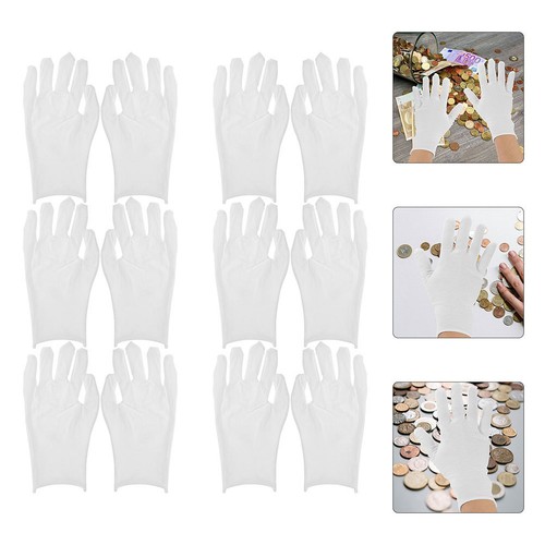 12pairs cotton gloves for - cotton, coin