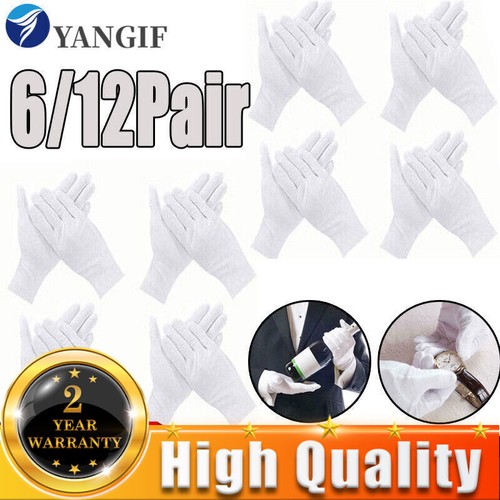 White cotton gloves - white,