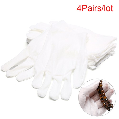 4pairs white gloves cotton - 4pairs,